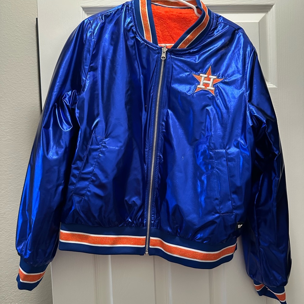 Women’s Blue and orange double sided Astros Jacket